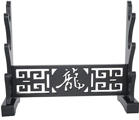 DUBTEDHOU Wandhalterung Schwert Rackck,Desktop Schwert Rack, Waffenständer Katana Genji Japanisches Samurai-Schwert Klinge Mittelalter Halter Drache 3 Lagen