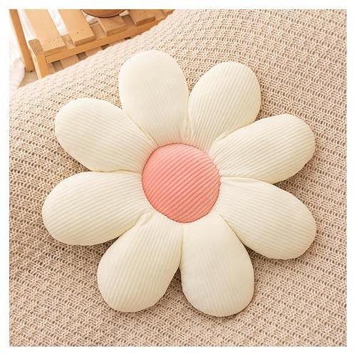 Hrlace Blumenkissen Gänseblümchen Blumen-Überwurfkissen Sitzkissen Bodenkissen Wurfkissen Zierkissen Stuhlkissen Plüschkissen für Heimdekoration, Kinder, Mädchen, Frauen, Geschenke 40 * 40 cm Stil 10