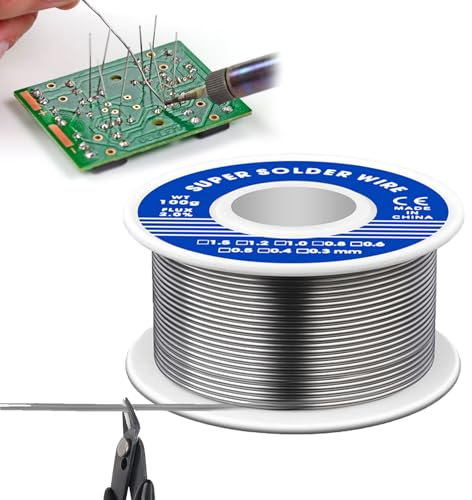 Lötzinn 1 mm 100g,lötzinn mit flussmittel,lötdraht,lötzinn,Lötdraht Unterer Schmelzpunk,Solder Unterer Schmelzpunkt für Elektrolöten Heimwerkerarbeite