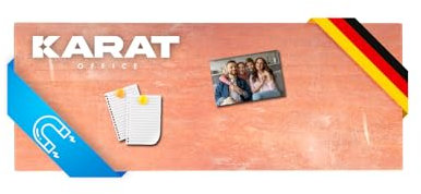 KARAT Magnettafel Magnetpinnwand Memoboard zum Beschriften - Notiztafel div. Designs - Tafel abwaschbar mit Halterung Magneten, (ROT 20 x 60 cm)