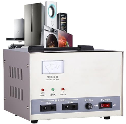 XCSCUK Stabilizzatore di Tensione, stabilizzatore di Corrente monofase 220V per Uso Domestico, con Protezione da sovratensione, per elettrodomestici instabili (1KVA)
