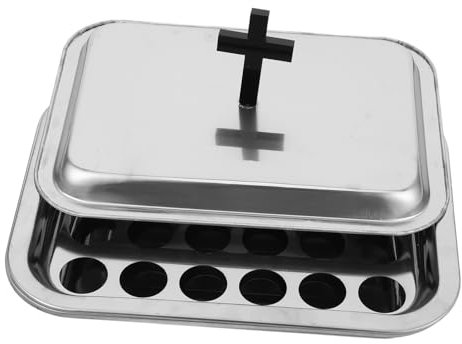 DONFAMDS Plateau de Communion en Acier Inoxydable Argenté pour Verres à Vin, Design Multifonctionnel Élégant et Facile à Nettoyer, Fournitures pour Cérémonies Religieuses