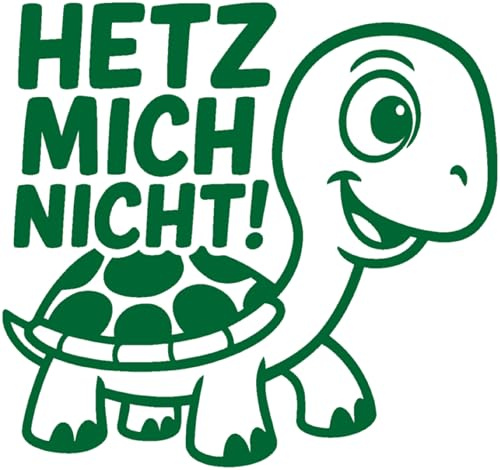 Samunshi® Schildkröte Hetz mich nicht! als Autoaufkleber für Fahranfänger Auto Motorrad Helm Fahrrrad Aufkleber Laptop Sticker Leidenschaft Vinyl Dekoration 20 x 18,6cm gras grün