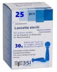 Lancette pungidito sterili compatibili universali G30-4 confezioni DA 25 (100pz)