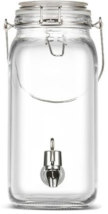 XUCZHAI Distributore di Bevande in Vetro, Contenitore for Bevande, Barattolo di Vetro con Rubinetto in ABS, secchi for Limonata e tè, Contenitore da 2/3/4 Litri, bollitore Freddo(2000ml)