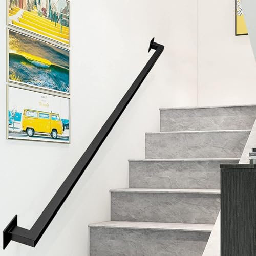 Corrimano in ferro antiscivolo da 240 cm, ringhiera personalizzabile per scale per uso interno ed esterno, design a tubo resistente, perfetto per case moderne e soluzioni di sicurezza