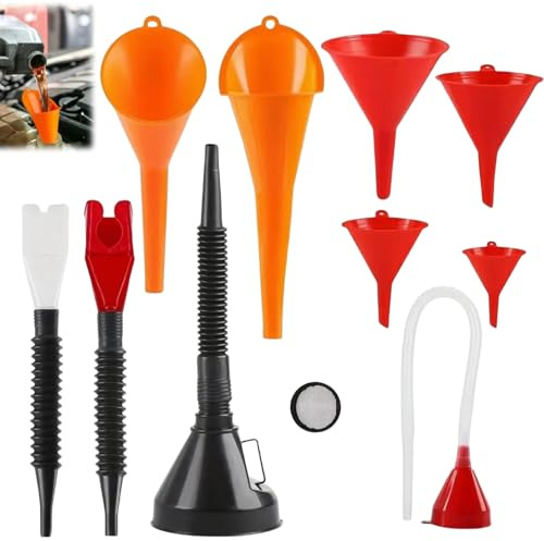 Entonnoirs de Voiture en Plastique à Long Goulot,10pcs Entonnoir à Huile Multifonction en Plastique,Entonnoir Voiture,Entonnoir Carburant,Multifonctions Entonnoir Huile Moteur