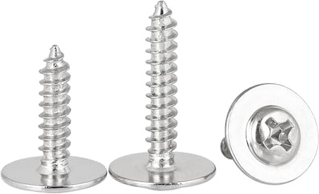 Ctyjia 25 Piezas Tornillos Autorroscantes M3 x 6 x 10 mm Tornillos de Cabeza de Oblea de Acero Inoxidable con Arandelas, Para Madera