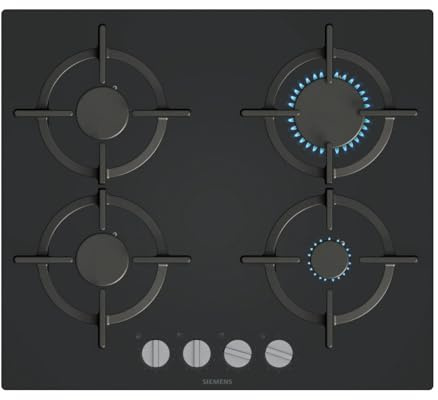Siemens EP6A6PI10 - Encimera de gas (4 zonas, 7500 W), color negro