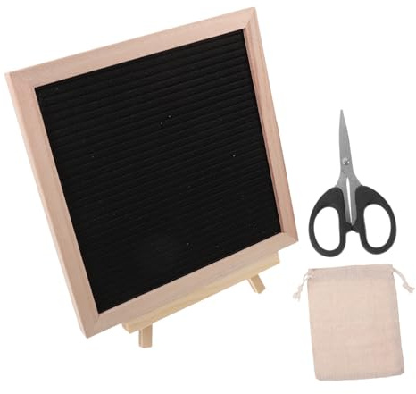 VALICLUD Filz letterboard mit Stabilem Holzrahmen Quadratische Buchstabentafel für Zuhause und Büro Wiederverwendbares Nachrichtenschild mit Holzständer Vielseitig als Memo Dekotafel für