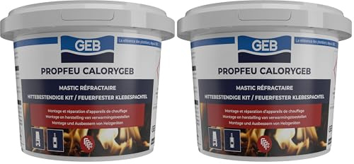 GEB 103512 Calorygeb Mastic réfractaire Boîte N° 2 600 g - Noir (Lot de 2)
