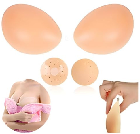 Sujetador Adhesivo Invisible Silicona,Sujetador Adhesivo sin Tirantes,Adhesivo Adecuado para Todo Tipo Push Up de Prendas Vestidos de Boda,Vestido off Shoulder y de Dama Honor-B 3D Estructurada