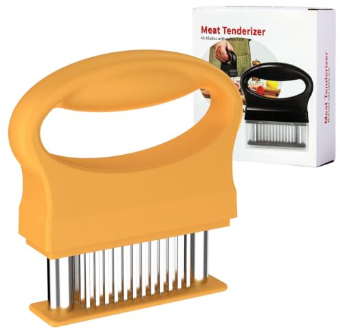 GeeRic Batticarne in Acciaio Inox, Inteneritore Carni con 48 Lama Hamburger DIY Tenera Carne Professionale Batticarne per Cotoletta Bistecca Manzo Maiale Pollo per Hamburger/BBQ/Cucina Domestica
