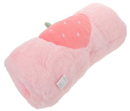 Generic Stawberry Hand Warmer Pillow Portable Winter Hand Muff for Women and Students Pink Polyester for Office Home Use