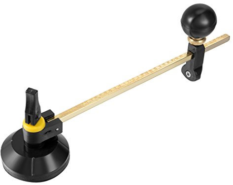 Sourcingmap Glass Circular Cutter, 40cm (16) Max.Round Diameter Ajustable Compasses Type Circle Cutting Tool with Suction Cup (Random Color)