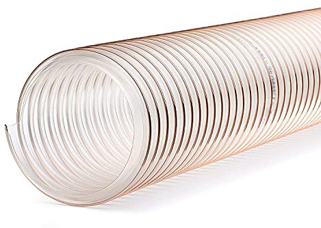 VACUFLEX PU 400 C ECO Tuyau d'aspiration en polyuréthane avec épaisseur de paroi de 0,4 mm – Longueur 5 m – ID100 mm/102 mm – Résistant aux microbes et à l'hydrolyse