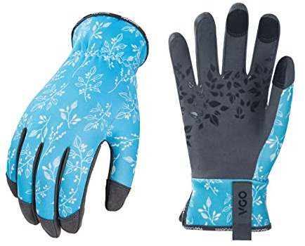 Vgo... 1 Paar Damen Gartenhandschuhe, Kunstlederhandschuhe, Kunstleder Gartenhandschuhe, Gartenarbeitshandschuhe (SL7476)