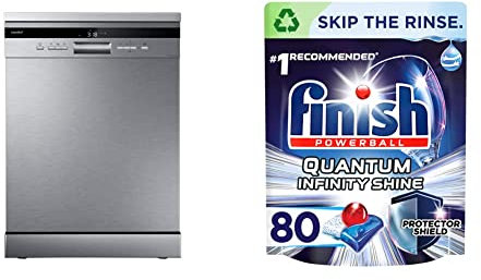 COMFEE' Freestanding Dishwasher FD1435E-X with Finish Quantum Infinity Shine Dishwasher Tablets, Original, 80 Tablets