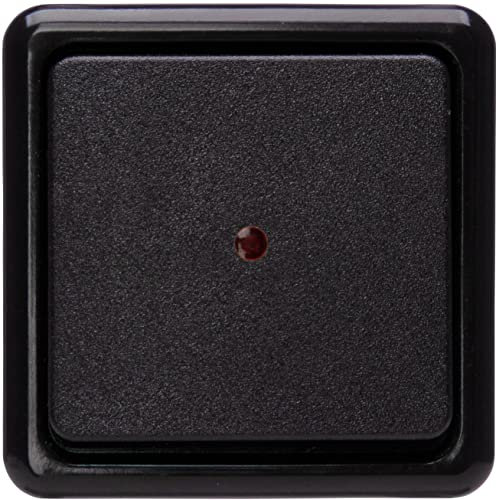 KOPP Interrupteur de contrôle en saillie standard noir avec lentille et témoin lumineux intégré, 10 A, 250 V, 514605009