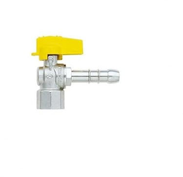 Idroclic - Rubinetto per Arresto Gas a Squadra con portagomma e Attacco F 1/2 - T1800023