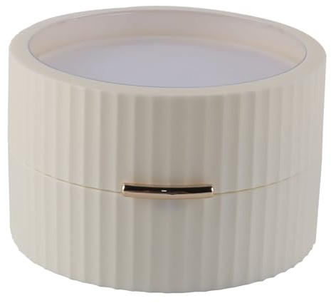 WANGCL Caja de Joyería Portátil, Pequeño Organizador de Joyas para Anillos, Pendientes, Collar (Blanco)