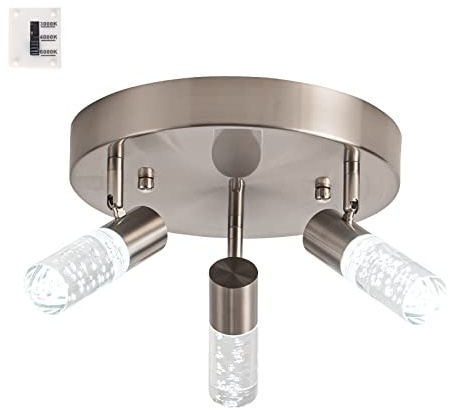 votag Directional Flush Mount Ceiling Spot Light Fixture,3D Generation Canopy Switch Dimmable 3000k 4000K 6000K Color Change Track Lighting Kit,Rotatale Ceiling Track Lighting Fixture for Dining Room…
