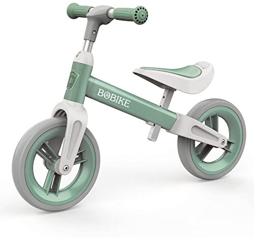 MHCYLION Laufrad ab 1.5-4 Jahre bis zu 25 kg, Lenkrad und Sattel höhenverstellbar, Lenkradschloss, Ultraleicht Kinderlaufrad Balance Fahrrad für Jungen Mädchen(Grün)