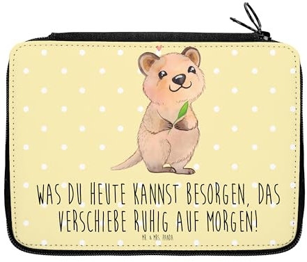 Mr. & Mrs. Panda Federmappe Quokka Happy - Geschenk, Verschieben, Tiermotive, Stifterolle, Tiere, Aufschieberitis, Schule, Schüler, Schülerin, Gute
