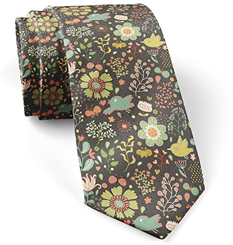 747 Vintage-Blume Dunkel Business Halstuch Seidenweich Business Krawatte Casual Krawattenschal Für Hochzeit Festliche Party