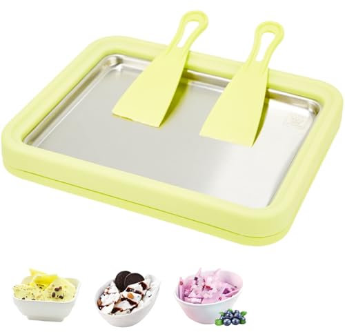 Gelatiera istantanea, macchina per gelato arrotolato, perfetta per yogurt congelato e molto altro ancora! Fai da te per attività pratiche in famiglia. (verde)