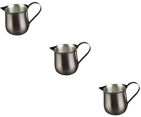 3 Stk kaffeezubehör coffee accessories esslernbesteck Edelstahlkrug milk-frother Wasserkocher aus Edelstahl Wasserkrug aus Edelstahl werkzeug Milch Rostfreier Stahl Container