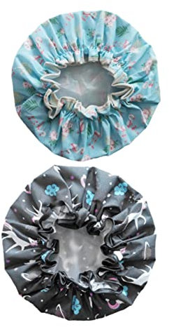 Healvian 4stücke Wasserdichte Duschhaube Wasserfeste Duschhaube Ölfeste Haube Für Damen Wiederverwendbare Badehauben Schwarz Rosa Blau Für Küche Und Bad