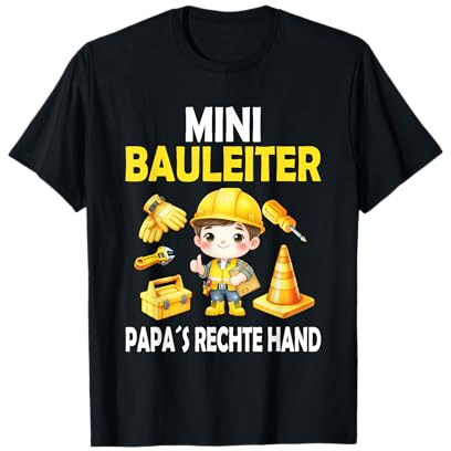 Mini Bauleiter Papas Rechte Hand Bauherr Baggerfahrer T-Shirt