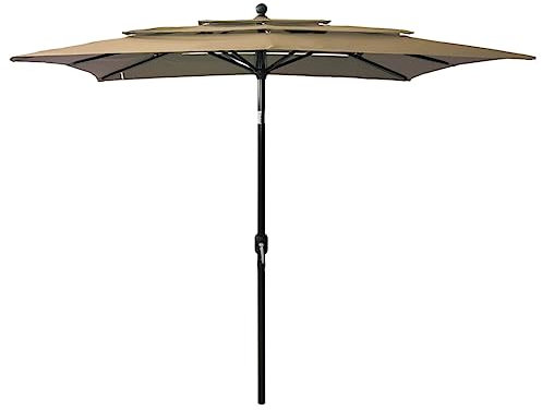 Ombrellone a 3 Livelli con Palo, Ombrellone Da Balcone Ombrelloni Da Sole Ombrellone Da Spiaggia Ombrelloni Da Esterno Adatto per Balcone Giardino Spiaggia Esterno in Alluminio Talpa 2,5x2,5 m