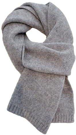 Wollschal für Herren und Damen, einfarbig, warmer Strickschal, 2064-03 Grau, 100WOOLSCARF