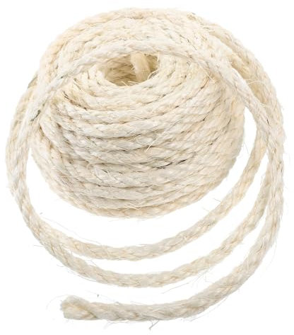 COSMEVIVI Sisal Hanfseil 6mm x 10m Kratzbaumseil Austauschbar Verschleißfest Für Katzenmöbel Selbstgemacht Kratzbaum Zubehör Für Katzen