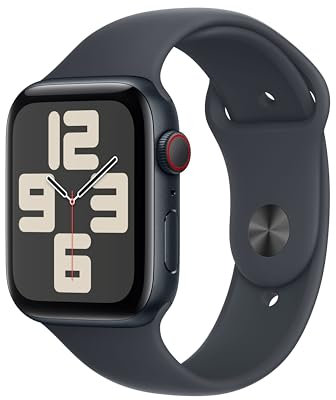 Apple Watch SE (2ª gen.) GPS + Cellular 44 mm Smartwatch con cassa in alluminio Mezzanotte e Cinturino Sport Mezzanotte - M/L. Tracker per il fitness e il sonno, app Battito, Rilevamento incidenti