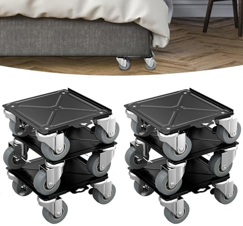 XINZI Möbel Transportroller Set 8 Stück Möbelroller Umzughelfer Transportrollen Schwerlast Möbelheber mit 360° Drehrollen Transporthilfe Möbeltransportrollen Möbeltransporthilfe, Tragfähigkeit 454 kg