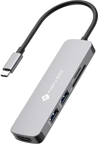 NOVOO Hub USB C 5 in 1 Multiporta Adattatore con HDMI 4K, 2 Porte USB 3.0, Lettore Schede SD/TF per MacBook Pro 2019/2018, iMac 2017, Huawei MateBook, Google Chromebook Pixel e altro ancora