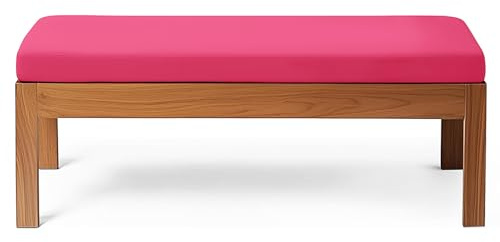 RZYW Cojín para Banco de Jardín Impermeable de 2/3 Plazas,Cojines para Bancos de Exterior Interiores,Cojines de Asiento Espuma Espesa para Muebles,Ventana,Patio,Silla Larga,Rose Red,150x40x5cm