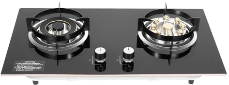 Dfmyhked Dual Burner Gas Cooktop 28.7, Built-in 2 Burner Propane Stove, Free Standing Natural Gas Cooker, for Home kitchens, Homestays, Apartment