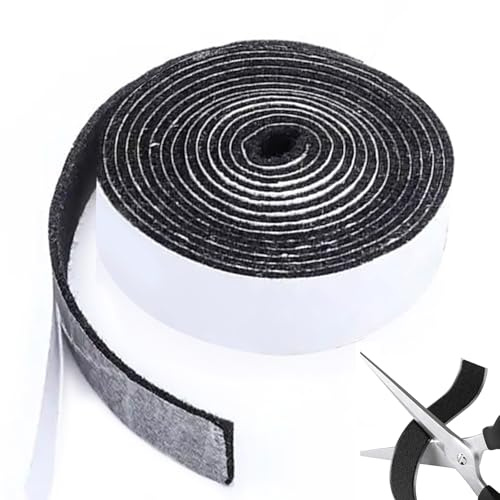 Filz Selbstklebend, 1 Rollen Selbstklebendes Filzband 5CM Breit Filzstreifen Selbstklebend Filzrolle Schwarz 10 Meter Lang Filzgleiter Rolle für Möbel Stühle
