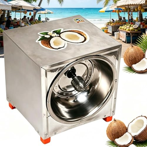 Grattugia Per Cocco Elettrica Professionale, 300 W, 50 Kg/Ora, 1 Min/Cocco, Punta Ovale, Alta Resa, Zero Sprechi, Acciaio Inox Facile Da Pulire