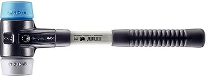 Halder 3713060 Simplex TPE-Soft/TPE-Mid Soft-Face Mallet with Reinforced Cast Steel Housing, Multi-Colour, 60 mm