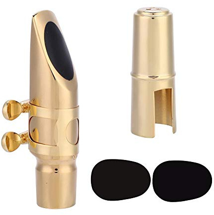 Sax Mouthpiece, Eb Alto Sax Saxophone 6C Mouthpiece with Cap Pads Musical Instruments Accessory