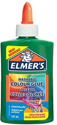 Elmer’s Colour PVA Glue | Green | 147 ml | Washable and Kid Friendly | Great for Making Slime and Crafting | 1 Count