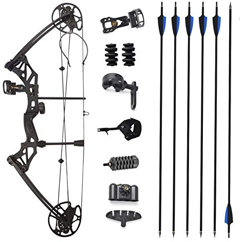 MILAEM Bogenschießen Compoundbogen Jagdbogen 30-70lbs Sportbogen Einstellbar Bogen für Erwachsene Außenaufnahmen Rechtshänder (Bogen + Zubehör)