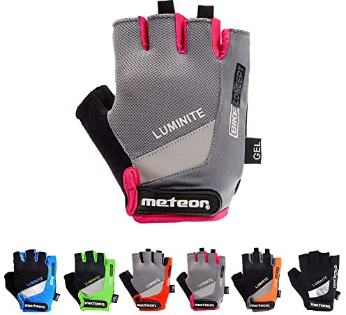 meteor Guantes Bicicleta para MTB BMX Ciclismo Carretera Fitness Bici Escalada y Otros Deportes - Guantes Sin Dedos para Niños Juventud - Mujer y Hombre - GX