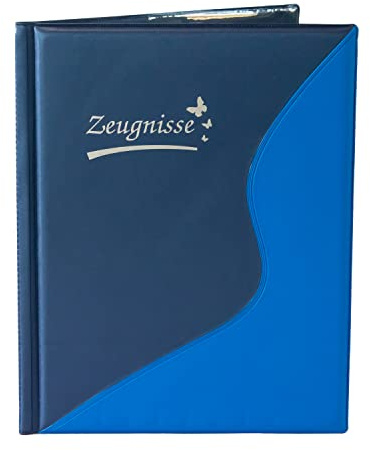 Idena 20103 - Zeugnismappe DIN A4, 12 Hüllen, blau, 1 Stück (blau, Zeugnismappe)