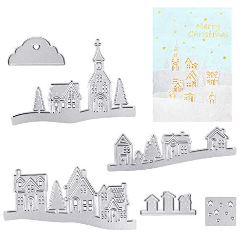 OOTSR Stanzschablone Scrapbooking Prägeschablonen, Stanzschablonen Haus, Metall Stanzformen Schneiden Cutting Dies für DIY Album Scrapbooking Karten Deko